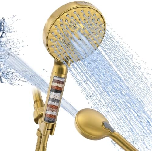 SR SUN RISE Filtered Shower Head with Handheld Brushed Gold 1 Filter