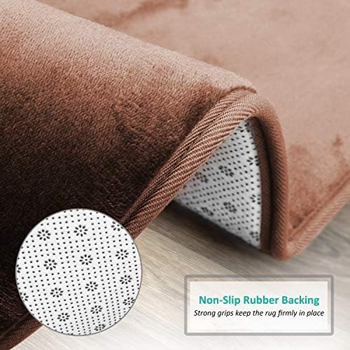 Clara Clark Bathroom Rugs, Velvet Memory Foam Bath Mat, Non-Slip, Machine Washable Bath Rugs - Dries Quickly, Ultra Soft Plush Bath Mats for Bathroom, 20 x 24, Chocolate Brown
