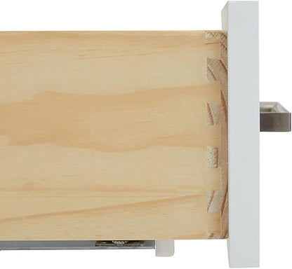 ARIEL Cambridge 42-inch Bathroom Vanity Base Cabinet,Solid Wood, 2 Soft Closing Doors, 5 Dovetail Drawers, White
