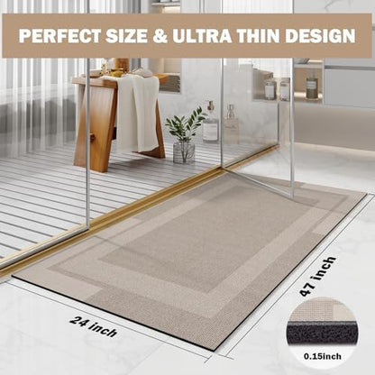 YDKGL Non Slip Bath Mat Long Ultra Thin Bathroom Rugs Runner Fit Under Door