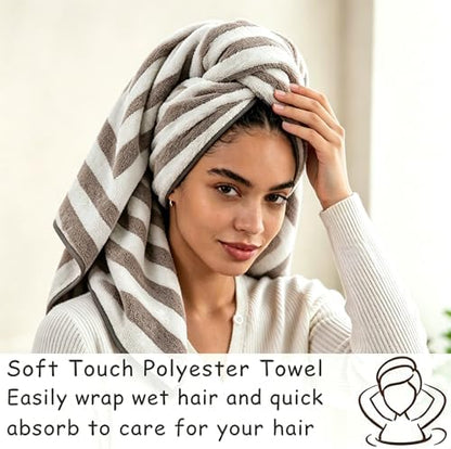 2 Piece Light Gray Cabana Stripe Hand Towels for Bathroom 16"x31" Ultra Soft Breathable Hand Face Towels Highly Absorbent Towel Quick Dry Towel for Spa Gym Hotel Travel Camp