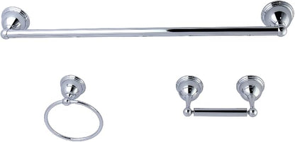 Kingston Brass BAK396148C Restoration 3-Piece 24-Inch Towel Bar Bathroom Accessory Set in Polished Chrome