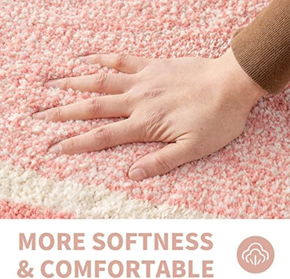 CozeCube Blossom Pink Bath Mat 24"x16" Non Slip Washable Rug