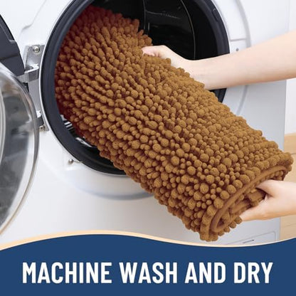 Arotive Bathroom Rugs Mat 47x24, Soft Absorbent Chenille Shaggy Bath Mat