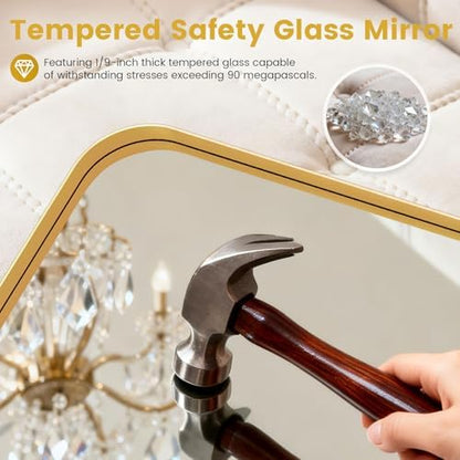 18"X30" Gold Bathroom Mirrors for Over Sink,Aluminum Frame