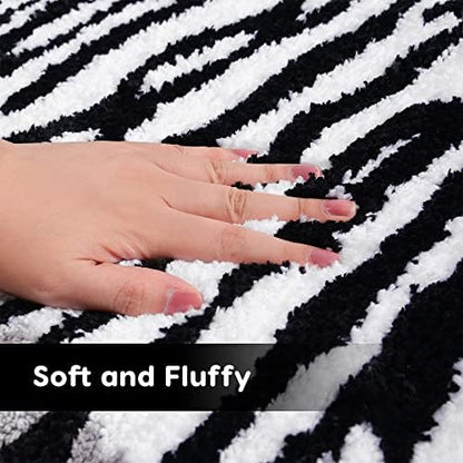 Panstar Tiger Bath Mat for Bathroom, Cute White Tiger Animal Cartoon Bath Mat Non Slip Animals Shaped Absorbent Bathtub Rug Bathroom Plush Shower Rugs