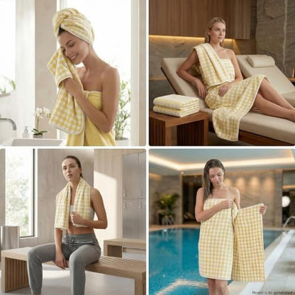 2-Pack Microfiber Bath Towels (27x54 Inches) - Ultra Soft & Quick Dry, 3X Absorbency, Lightweight for Gym, Yoga, Travel & Spa - Perfect for Home, Fitness & Post-Workout