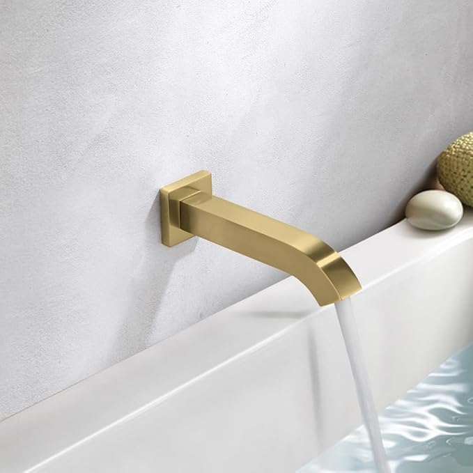 Brushed Gold Shower System Bathroom Shower Faucet Set with Tub Spout Wall Mounted 8 Inch Shower Head and Handle Set with Handheld 3 Function Tub and Shower Trim Kit with Valve