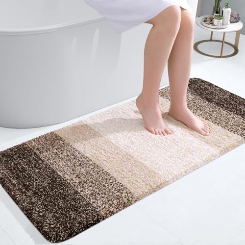 OLANLY Bathroom Runner Rug 47x20, Extra Soft Absorbent Microfiber Bath Rugs