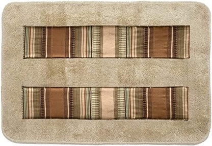 Zahari Home Contempo Modern Bathroom Rug Classic Luxury Bath Rug Contemporary Decor Beautiful Shower Mat Unique Design Stylish Washable Bathroom Rug Striped Bath Rug Bath Shower Tub Décor