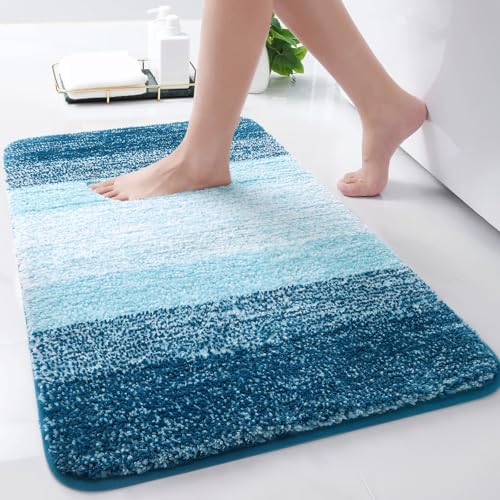 Arotive Microfiber Bathroom Rugs, Shaggy Soft Absorbent Bath Rug, 30x17