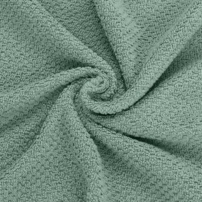 Feather & Stitch 100% Cotton 625 GSM Bath Towel Set of 6, Ultra Soft Highly Absorbent 2 Bath Towels, 2 Hand Towels & 2 Washcloth - Luxury Quick Dry Shower Towels (Granite Green)