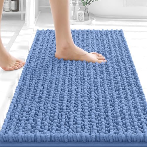 OLANLY Small Bathroom Rugs 24x16, Thick Soft Absorbent Chenille Bath Rugs