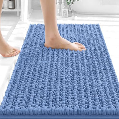 OLANLY Small Bathroom Rugs 24x16, Thick Soft Absorbent Chenille Bath Rugs