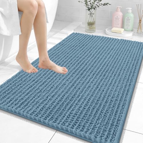 OLANLY Large Bathroom Rugs 40x32, Thick Soft Absorbent Chenille Bath Rugs