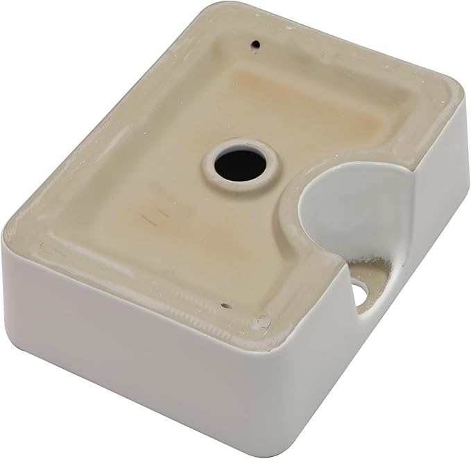 Bathroom Vessel Sink 19" x 15" Rectangle With Gold Faucet And Gold Drain Combo Bowl Sink Bathroom Countertop Rectangular White Farmhouse Lavatory Vanity Sink Basin