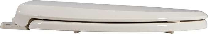 19" Elongated Toilet Seat with Built-In Potty Training Seat, Soft Quiet-Close Lid with Non-Slip Design, Magnetic Kids Seat in Almond, Easy to Install and Clean