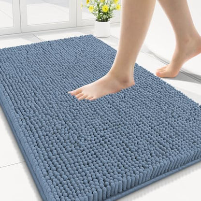 Smiry Bathroom Rugs 30X18, Luxury Chenille Extra Soft Absorbent Bath Mat
