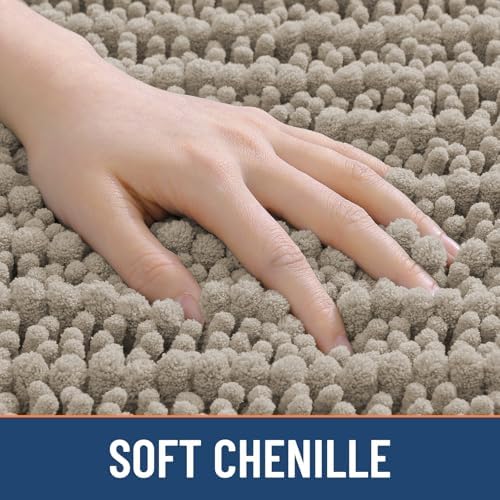 Smiry Bathroom Toilet Rugs U Shaped 24X20, Chenille Bath mats for Toilet