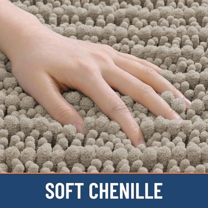 Smiry Bathroom Toilet Rugs U Shaped 24X20, Chenille Bath mats for Toilet
