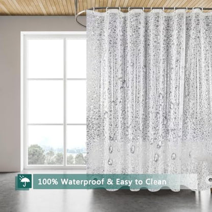 Shower Curtain Liner, 100% Waterproof Peva Shower Curtains with 3 Duty Heavy Bottom Magnets and 12 Rust Proof Grommets, 72x72 Weighted Shower Liner for Shower Stall, Bathtubs
