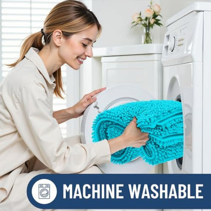 Smiry Bathroom Rugs 30X20, Luxury Chenille Extra Soft Absorbent Bath Mat