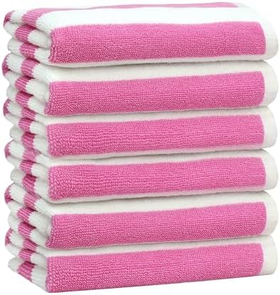 ORIGINAL KIDS Hand Towels - 100% Cotton Set of 6 Cabana Stripe Soft Towels