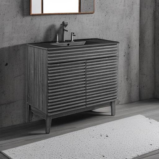 Modway Render 36" Bathroom Vanity in Charcoal Black