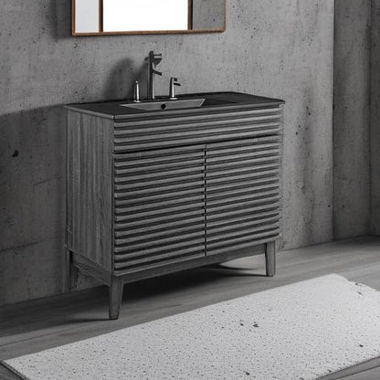 Modway Render 36" Bathroom Vanity in Charcoal Black