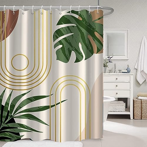 Boho Sage Green Shower Curtain for Bathroom 72x96 Inch