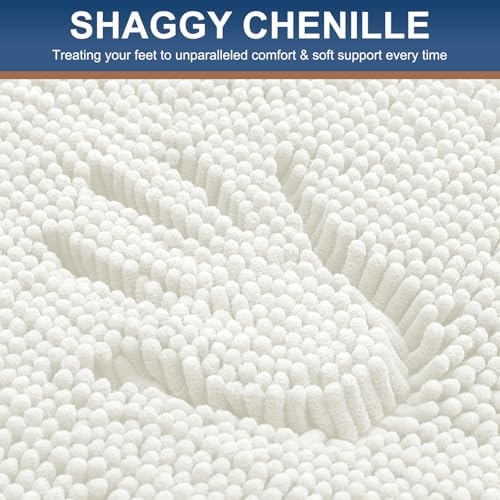 Smiry Bathroom Rugs 71X47, Luxury Chenille Extra Soft Absorbent Bath Mat