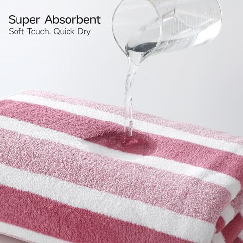 REDKISS 6-Piece Microfiber Bath Towel Set, Ultra Soft, Highly Absorbent & Quick Dry, 35x70 Inch Oversized, Pinkish red Towels for Bathroom, Spa, Gym, 2 Bath 2 Hand 2 Washcloths -