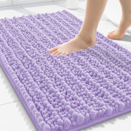 Smiry Bathroom Rugs 30X20, Extra Soft Rubber Backing Chenille Bath Mats