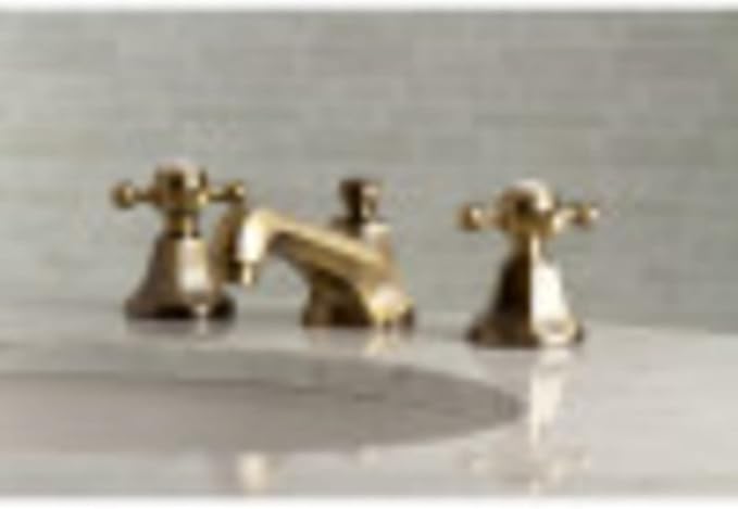 Kingston Brass KS4469BX Metropolitan Widespread Lavatory Faucet with Metal Cross Handle, Brushed Nickel and Polished Brass