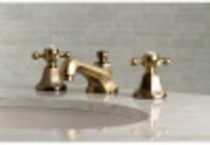 Kingston Brass KS4469BX Metropolitan Widespread Lavatory Faucet with Metal Cross Handle, Brushed Nickel and Polished Brass