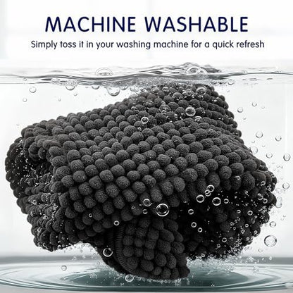 SUBRTEX Bathroom Rugs, 24" x 44" Chenille Bath Rug Soft Short Plush Bath Mat Soft Shower Mat Water Absorbent Shower Mat Quick Dry Machine Washable, Black