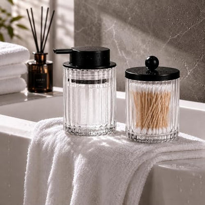 Amolliar Bathroom Accessories Set, Clear Glass Complete 4PCS Bathroom Sets