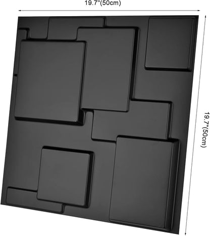 Art3d A10033BK 3D Wall Panels, Black, 32 Square Feet
