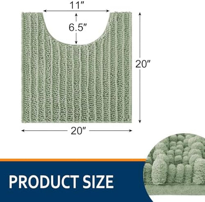 Smiry Bathroom Toilet Rugs U Shaped 20X20, Chenille Bath mats for Toilet