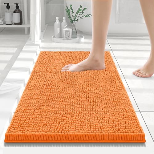 Smiry Bathroom Rugs 24X16, Luxury Chenille Extra Soft Absorbent Bath Mat