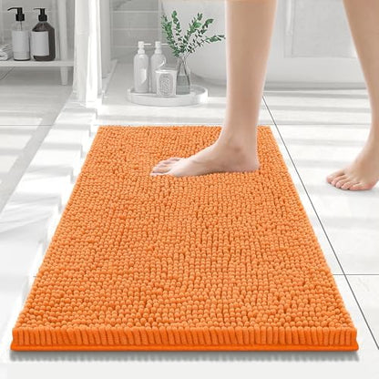 Smiry Bathroom Rugs 24X16, Luxury Chenille Extra Soft Absorbent Bath Mat