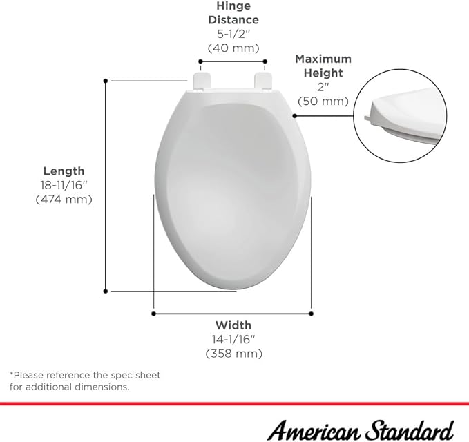 American Standard 5321A65CT.020 Champion Slow-Close Elongated Toilet Seat, White