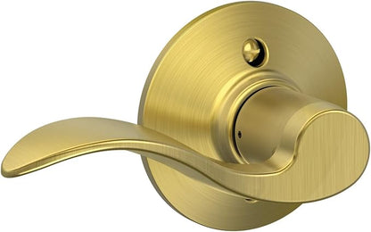 SCHLAGE Accent Lever Non-Turning Lock in Satin Brass - Left Handed - F170 ACC 608 LH