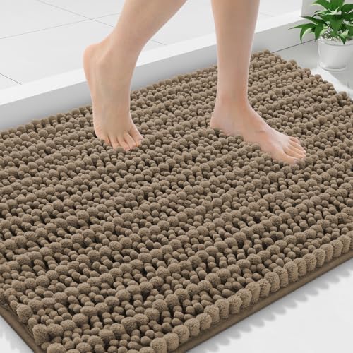 Smiry Bathroom Rugs 36X24, Extra Soft Rubber Backing Chenille Bath Mats