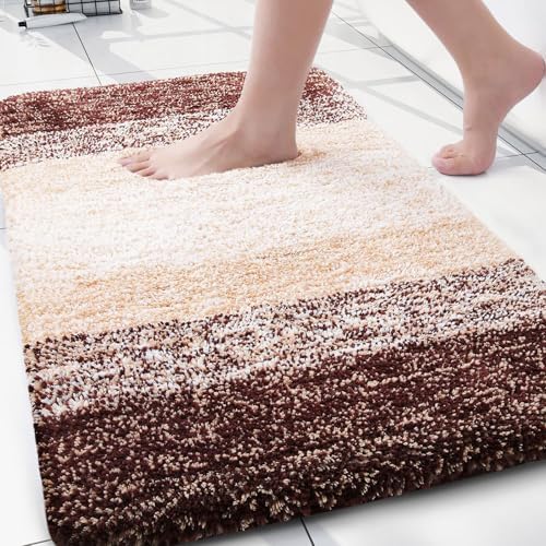 Arotive Microfiber Bathroom Rugs, Shaggy Soft Absorbent Bath Rug, 30x20