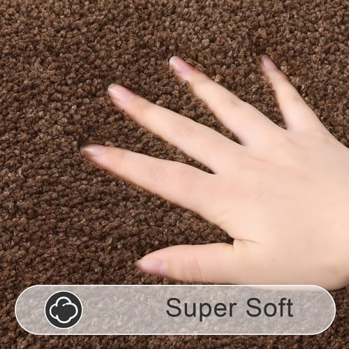 SHACOS Soft Microfiber Dark Brown Bathroom Rugs Sets 2 Pieces 32x20 inch
