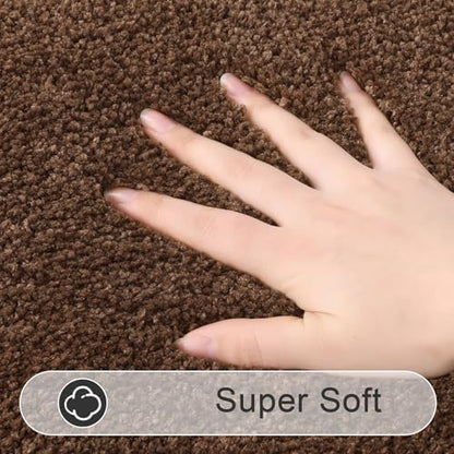 SHACOS Soft Microfiber Dark Brown Bathroom Rugs Sets 2 Pieces 32x20 inch