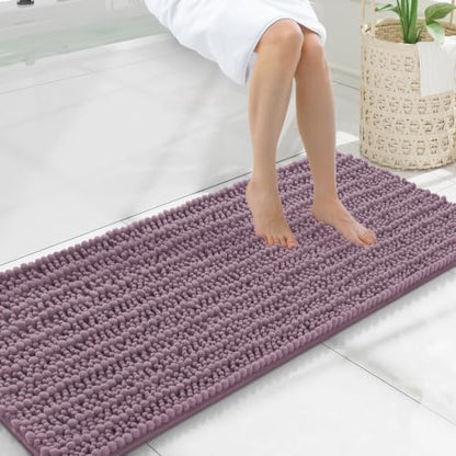 Smiry Bathroom Rugs 47X20, Extra Soft Rubber Backing Chenille Bath Mats
