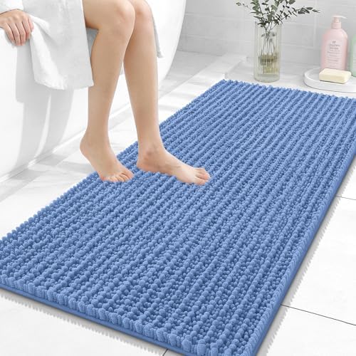 OLANLY Bathroom Runner Rugs 47x24, Thick Soft Absorbent Chenille Bath Rugs
