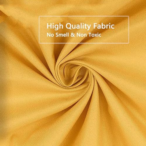 LLSCL Orange Yellow Fabric Shower Curtain Liner with Magnets, Waterproof Hotel Quality, 72 x 72 Machine Washable